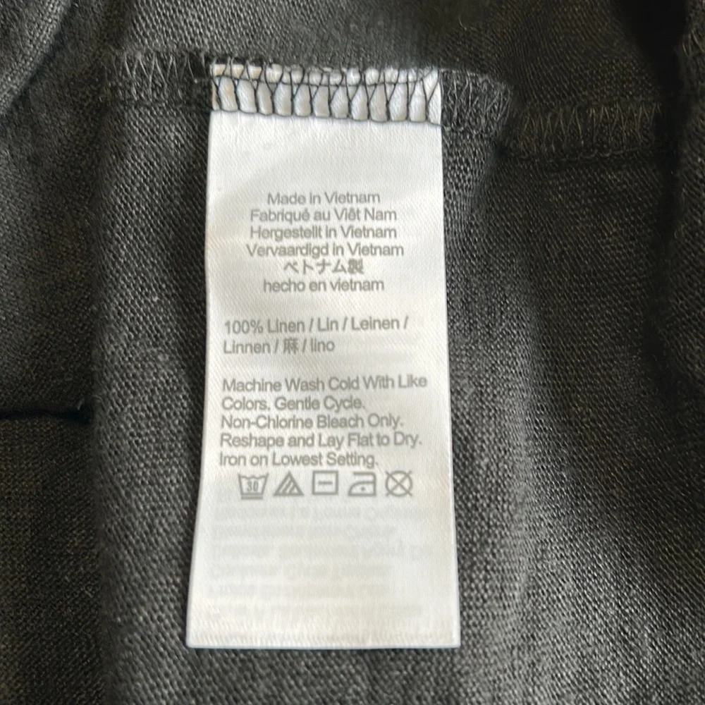 J CREW Relaxed linen crewneck T shirt Black Short Sleeve Basic Sz XS NEW
